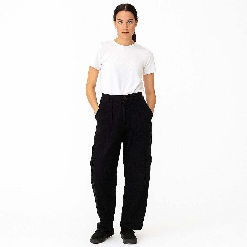 Free People Linen Painter Pants Black Size 0 Anthropologie Wide Leg Minimalist